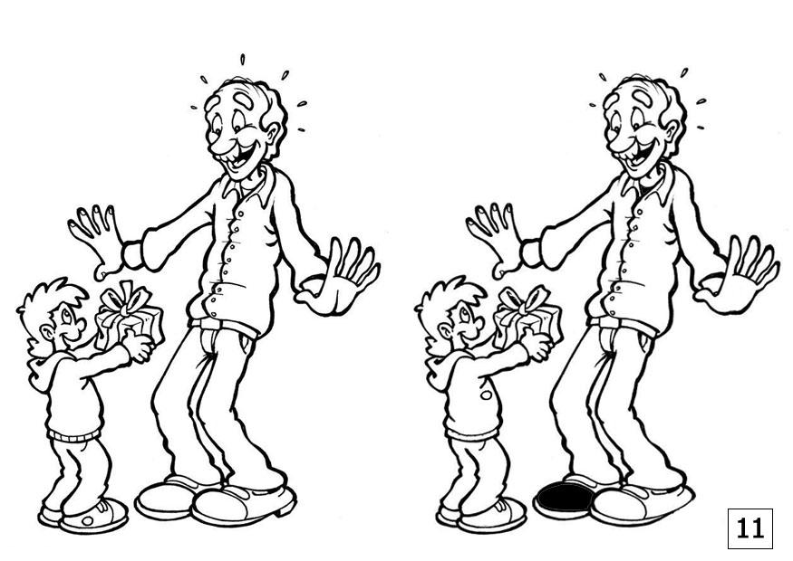 Disegno da colorare cerca le differenze - festa del papA 
